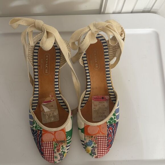 Coach Espadrilles Colorful Woven Flat Soles - Picture 5 of 8